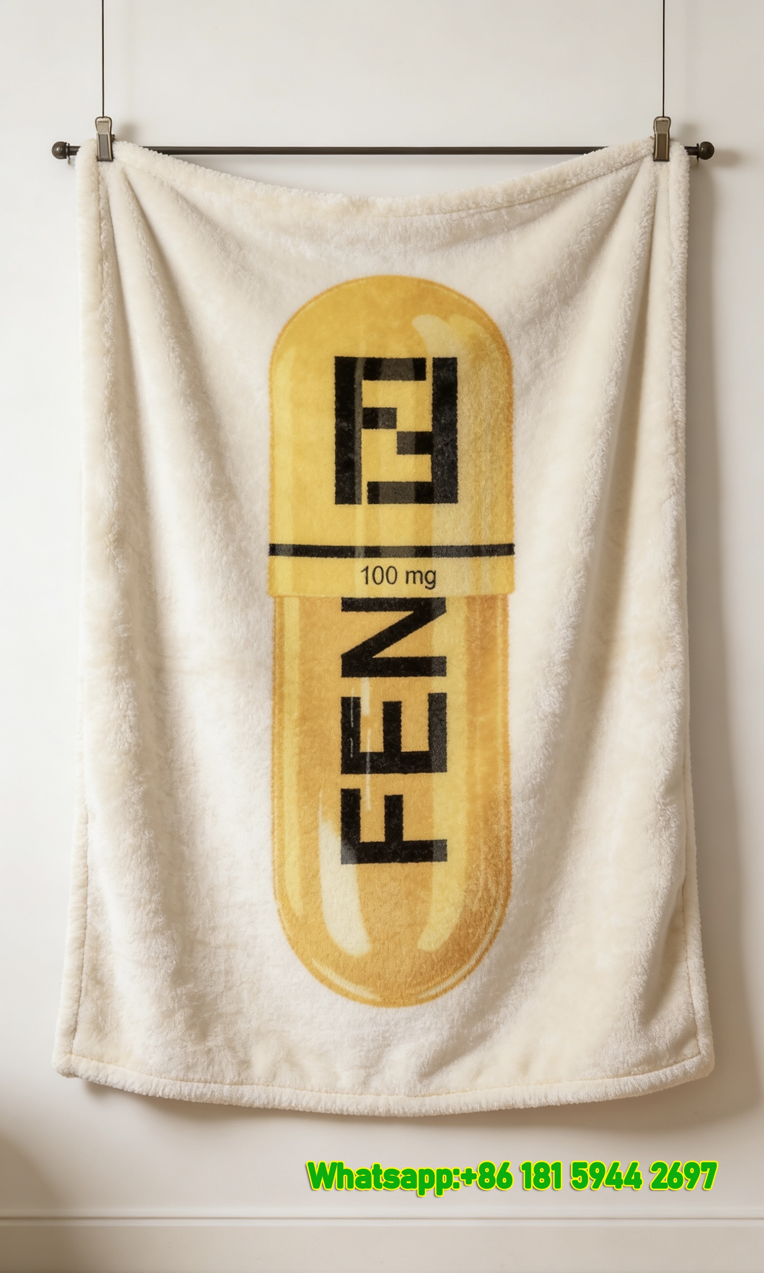 Fendi Yellow Black Capsule FF Logo Flannel Throw Blanket IMG_9508